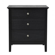Load image into Gallery viewer, Nightstand Beside End Side Table Organizer with 3 Drawers-Black