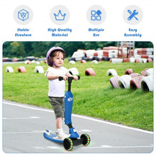 Load image into Gallery viewer, 2 in 1 Kids Kick Scooter with Flash Wheels for Girls Boys from 1.5 to 6 Years Old-Blue