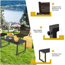Load image into Gallery viewer, 4 Pieces Patio Furniture Conversation Set with Sofa Loveseat Armrest Garden Deck