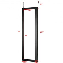 Load image into Gallery viewer, Wall Door Mounted Magnetic Mirrored Jewelry Cabinet-Black