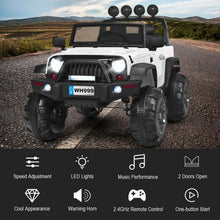 Load image into Gallery viewer, 12V Kids Spring Suspension Ride On Truck-White