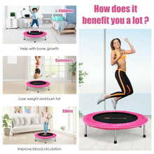 Load image into Gallery viewer, 38" Mini Folding Trampoline Portable Leisure Fitness Backboard-Pink