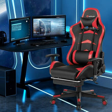 Load image into Gallery viewer, Massage Gaming Chair with Footrest-Red