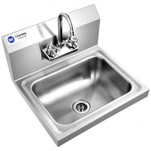 Load image into Gallery viewer, Stainless Steel Sink NSF Wall Mount Hand Washing Sink w/ Faucet and Back Splash
