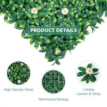 Load image into Gallery viewer, 12 Pcs 20 x 20inch Artificial Daisy Hedge Plant Privacy Fence Hedge Panels