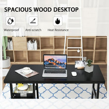 Load image into Gallery viewer, Trestle Computer Desk Home Office Workstation with Removable Shelves-Black