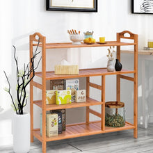 Load image into Gallery viewer, 4 Tiers Multifunction Bamboo Storage Shoe Rack