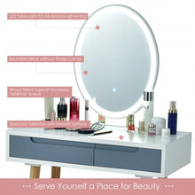 Load image into Gallery viewer, Touch Screen Vanity Makeup Table Stool Set -Gray