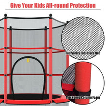 Load image into Gallery viewer, 55" Youth Jumping Round Trampoline with Safety Pad Enclosure-Red