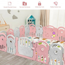 Load image into Gallery viewer, 20-Panel Playpen with Music Box & Basketball Hoop-Pink