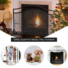 Load image into Gallery viewer, Single Panel Fireplace Screen Free Standing Spark Guard Fence
