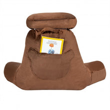 Load image into Gallery viewer, Reading Pillow TV Bed Rest Memory Foam with Arms Rests Neck Roll Back Support-Brown
