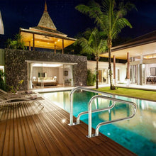 Load image into Gallery viewer, 2 Pcs Stainless Steel Hand Rail Set with Quick Mount Base for Swimming Pool in Summer