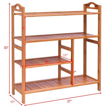 Load image into Gallery viewer, 4 Tiers Multifunction Bamboo Storage Shoe Rack