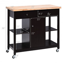 Load image into Gallery viewer, Rolling Kitchen Trolley Island Utility Cart Storage Shelf-Deep Brown