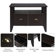 Load image into Gallery viewer, Multi-function Retro Coffee Cabinet Table with 2 Drawers