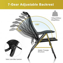 Load image into Gallery viewer, 4 Pieches Patio Adjustable Back Folding Dining Chair Ottoman Set-Black