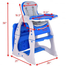 Load image into Gallery viewer, 3 in 1 Infant Table and Chair Set Baby High Chair-Blue
