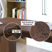 Load image into Gallery viewer, 66" �66" L-shaped Corner Computer Desk with Drawers-Coffee