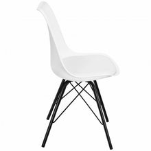 Load image into Gallery viewer, Set of 2 Mid Century Modern Side Chairs with PU Seat-White