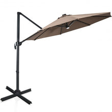 Load image into Gallery viewer, 10 Ft Patio Offset Cantilever Umbrella with Solar Lights-Coffee