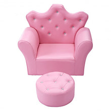 Load image into Gallery viewer, Pink Kids Sofa Armrest Couch with Ottoman