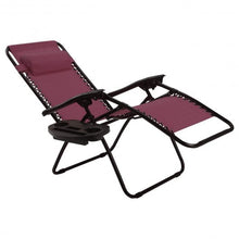 Load image into Gallery viewer, 2 pcs Folding Lounge Chair with Zero Gravity-Wine