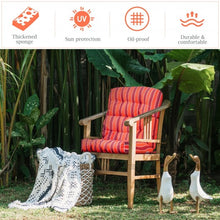 Load image into Gallery viewer, 22" x 44" Tufted Outdoor Patio Chair Seating Pad-Red & Orange