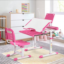 Load image into Gallery viewer, Height Adjustable Kids Study Table and Chair Set with Bookstand-Pink
