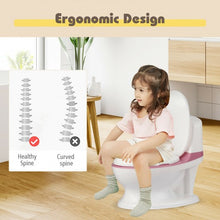 Load image into Gallery viewer, Kids Realistic Flushing Sound Lighting Potty Training Transition Toilet -Pink