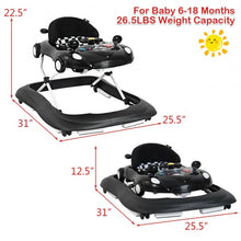 Load image into Gallery viewer, 2-in-1 Foldable Baby Walker with Music Player & Lights-Black