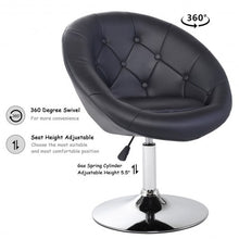 Load image into Gallery viewer, 1 PC Modern Adjustable Swivel Round PU Leather Chair-Black