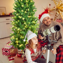 Load image into Gallery viewer, 5 ft PVC Hinged Pre-lit Artificial Fir Pencil Christmas Tree w/150 Warm White