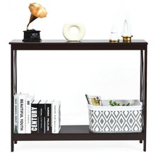Load image into Gallery viewer, 2-Tier Console X-Design Sofa Side Accent Table-Espresso