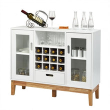 Load image into Gallery viewer, Wood Wine Storage Cabinet Sideboard Console Buffet Server-White