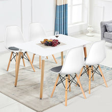 Load image into Gallery viewer, 4Pcs Mid Century Dining Chair with Linen Cushion-White