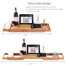 Load image into Gallery viewer, Bamboo Bathtub Extendable Sides Caddy Tray with Soap Dish