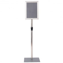 Load image into Gallery viewer, 8.5" x 11" Aluminum Adjustable Pedestal Poster Stand Holder-Silver