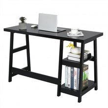Load image into Gallery viewer, Trestle Computer Desk Home Office Workstation with Removable Shelves-Black