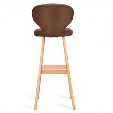 Load image into Gallery viewer, Set of 2 Brown Bar Stools Pub Chair Fabric