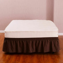 Load image into Gallery viewer, Twin / Full Size Around Bed 14" Elastic Wrap Ruffle Bed Skirt-Coffee