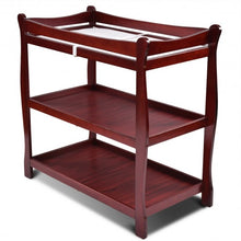 Load image into Gallery viewer, Sleigh Style Baby Changing Table Nursery Diaper Station-Cherry