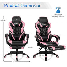Load image into Gallery viewer, Adjustable Gaming Chair with Footrest for Home Office-Pink