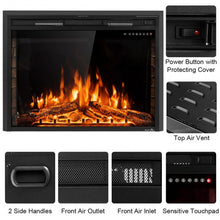 Load image into Gallery viewer, 36" Electric Fireplace Insert Freestanding Stove Heater