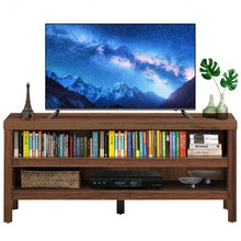 Load image into Gallery viewer, 3-Tier TV Stand Console Cabinet for TV's up to 45" with Storage Shelves-Walnut