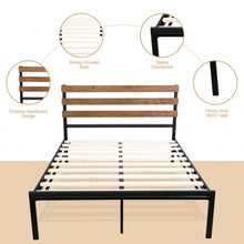 Load image into Gallery viewer, Metal Bed Frame Foundation with Headboard-Full Size