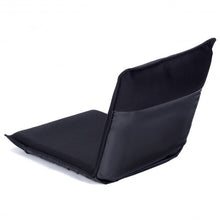Load image into Gallery viewer, Adjustable 6-position Floor Chair Folding Lazy Man Sofa Chair-Black