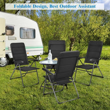 Load image into Gallery viewer, Set of 4 Patio Folding Chairs with Adjustable Backrest-Black