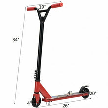 Load image into Gallery viewer, Lightweight Aluminum Freestyle Stunt Kick Scooter 2 Wheels Adults Teenagers Red