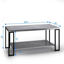 Load image into Gallery viewer, Accent Cocktail Table Coffee Table w/ Storage Shelf-Gray